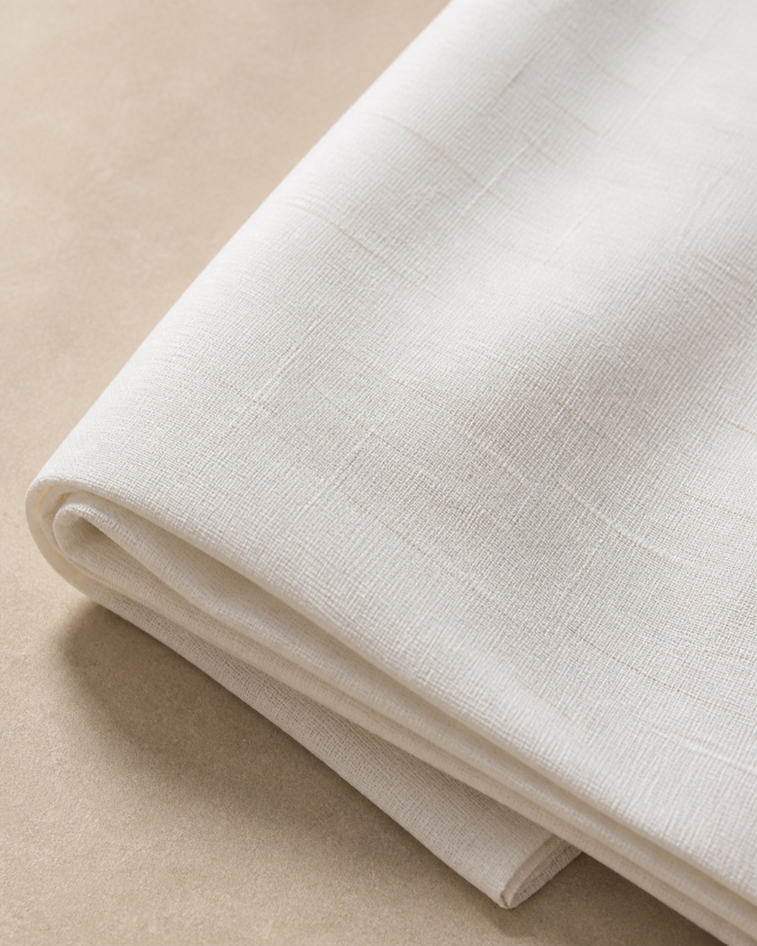 White Linen Blend Shirting Fabric